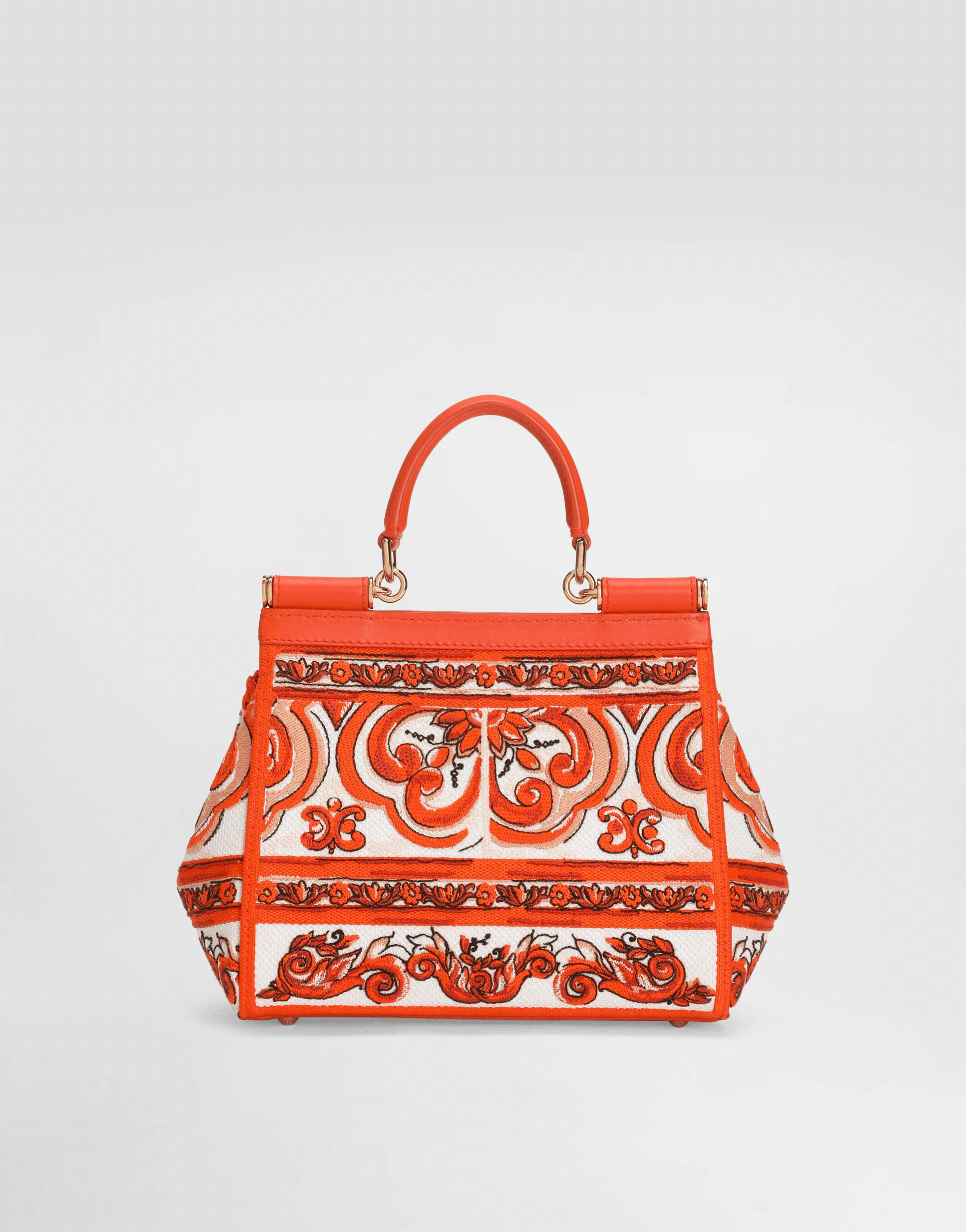 Small Sicily handbag with majolica embroidery