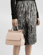 Large Sicily handbag in dauphine calfskin