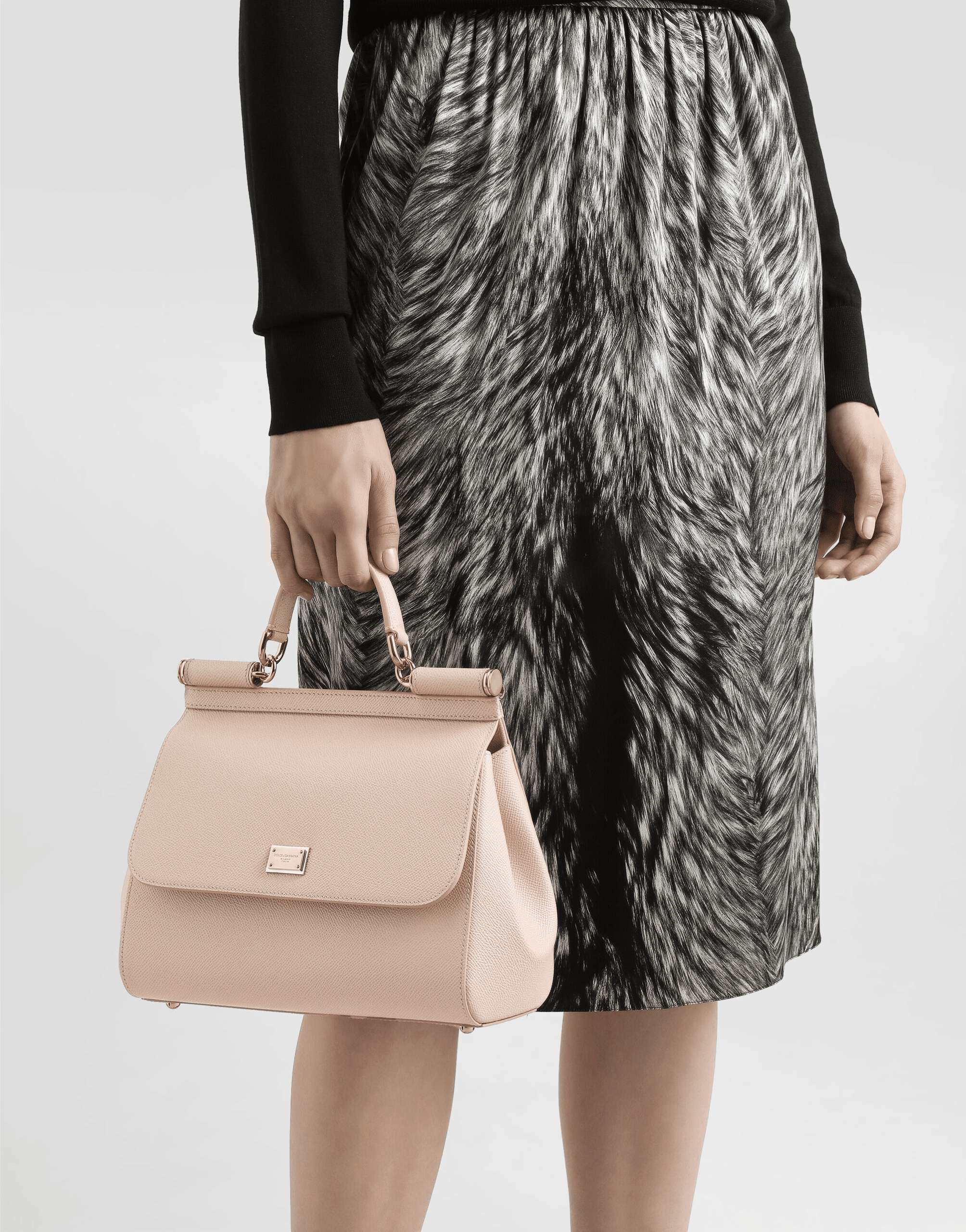 Large Sicily handbag in dauphine calfskin