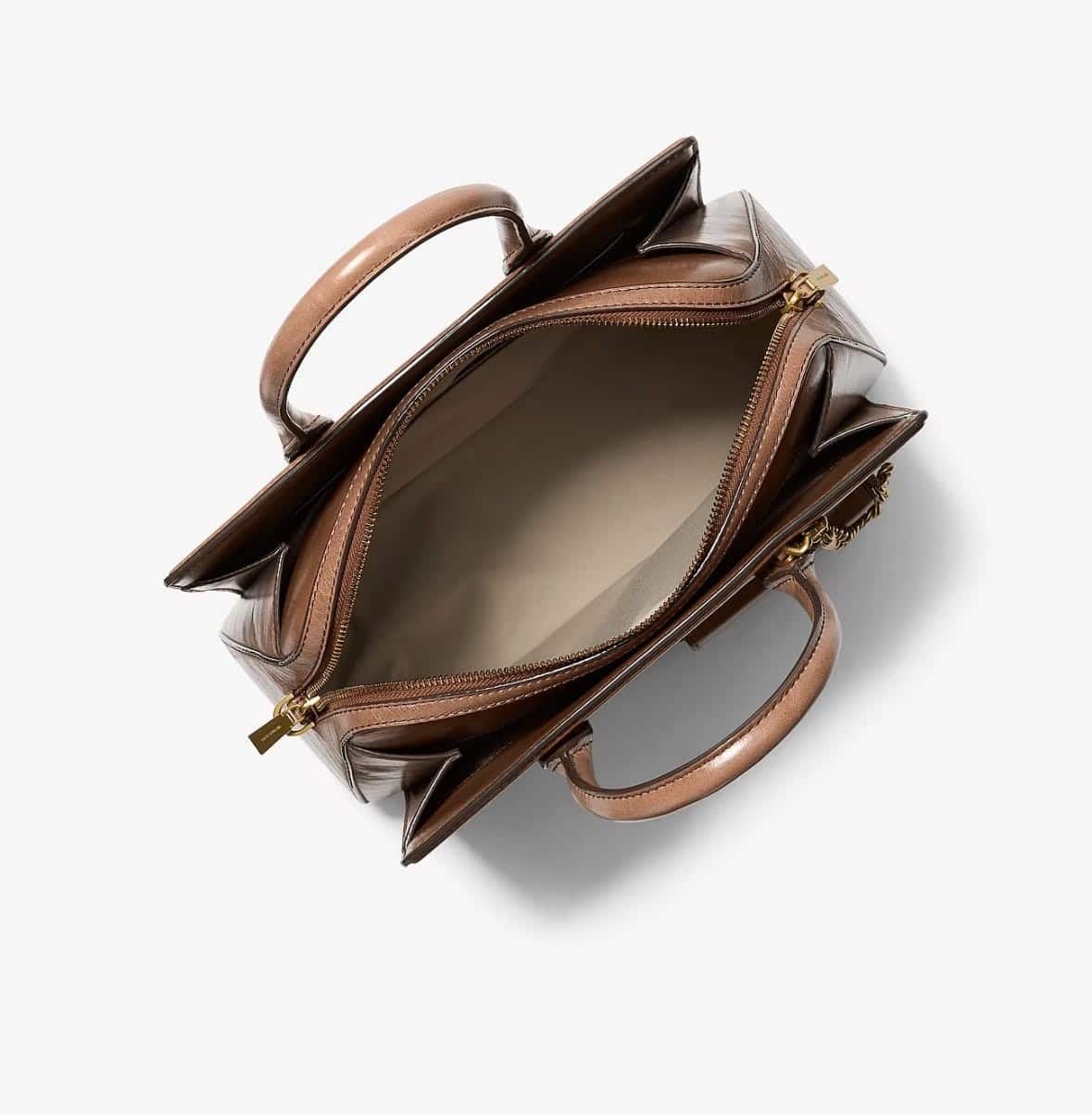 Laila Medium Crackled Leather Satchel with Card Case