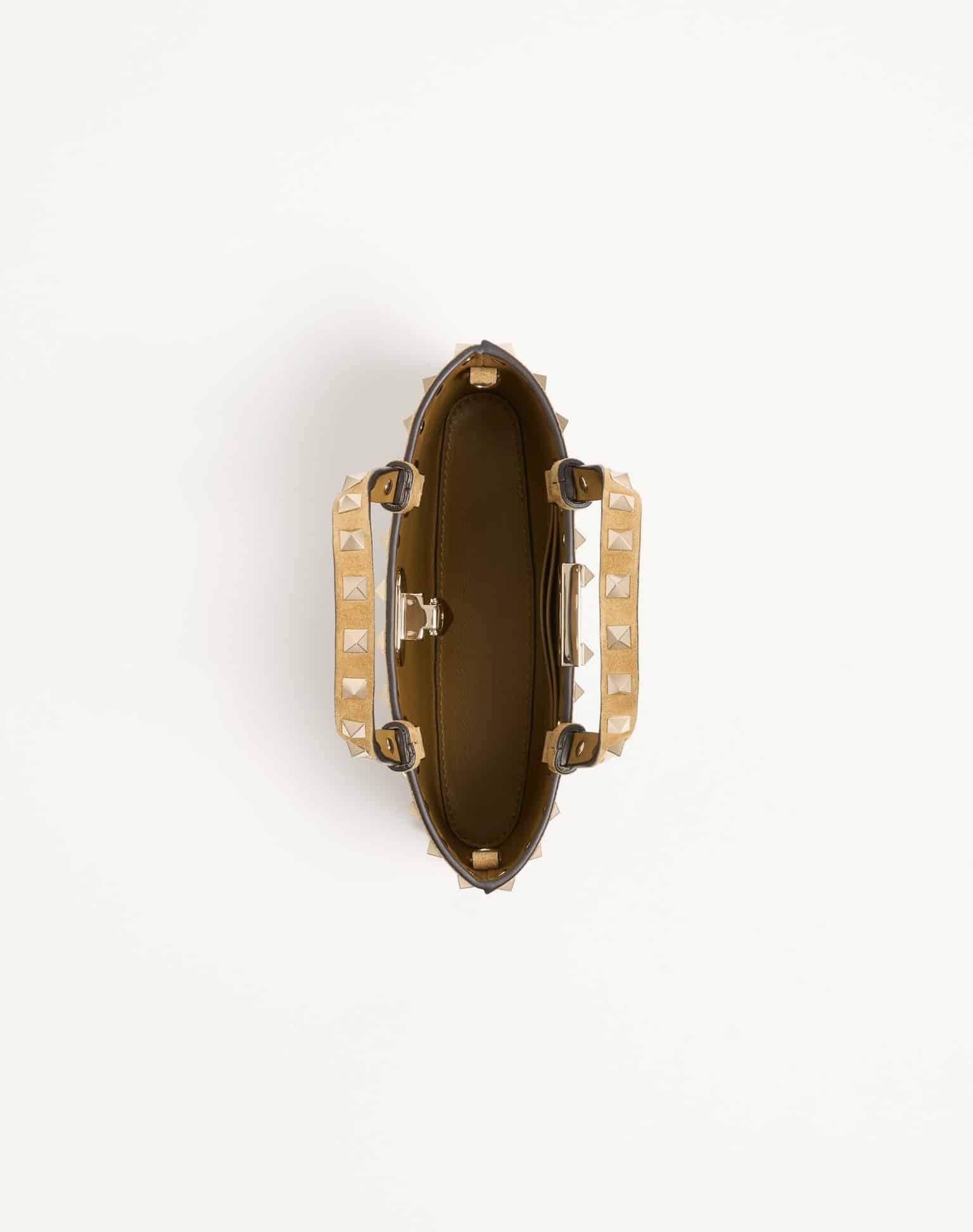 Rockstud mini suede shopping bag