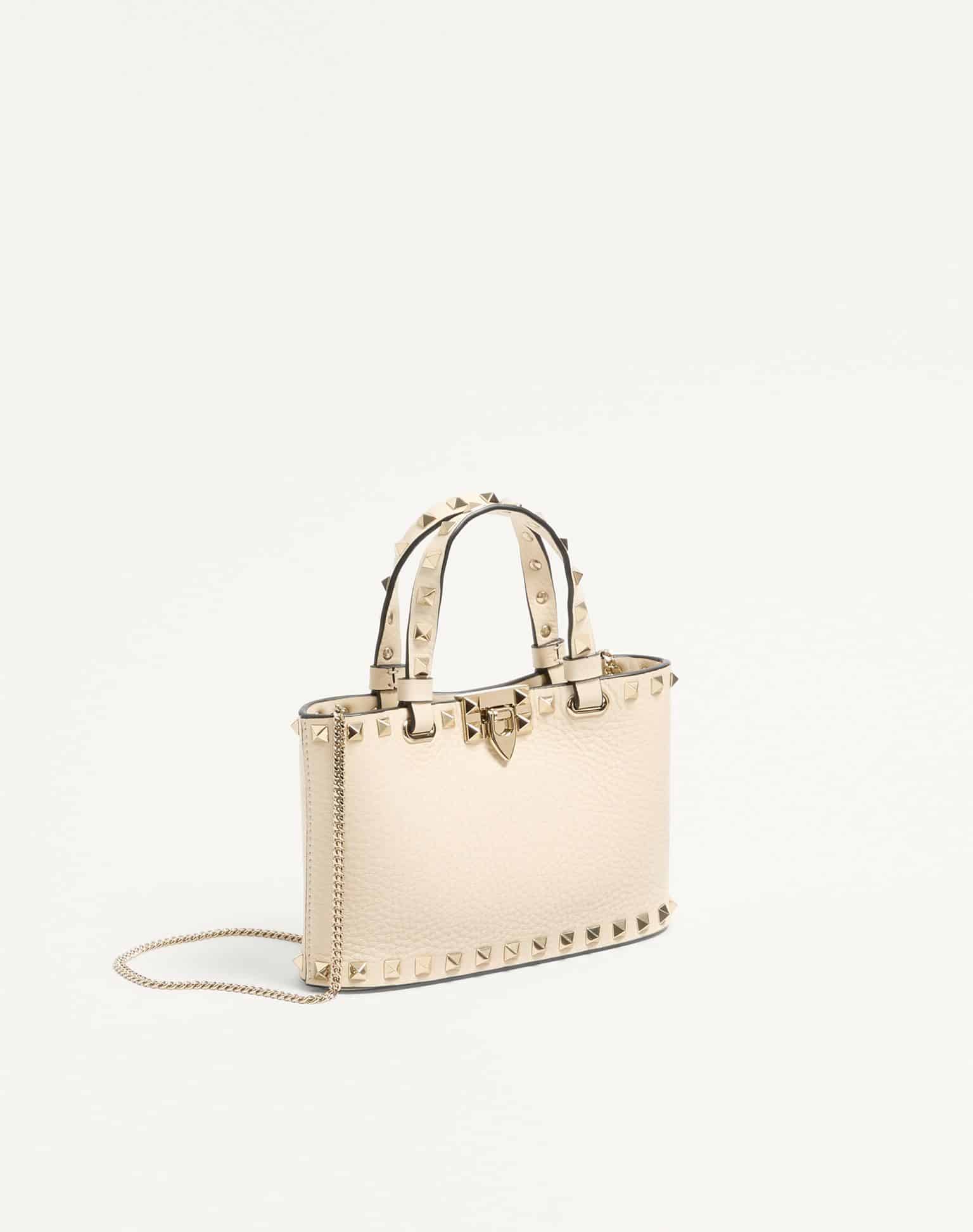 Rockstud Mini Shopping Bag In Grainy Calfskin