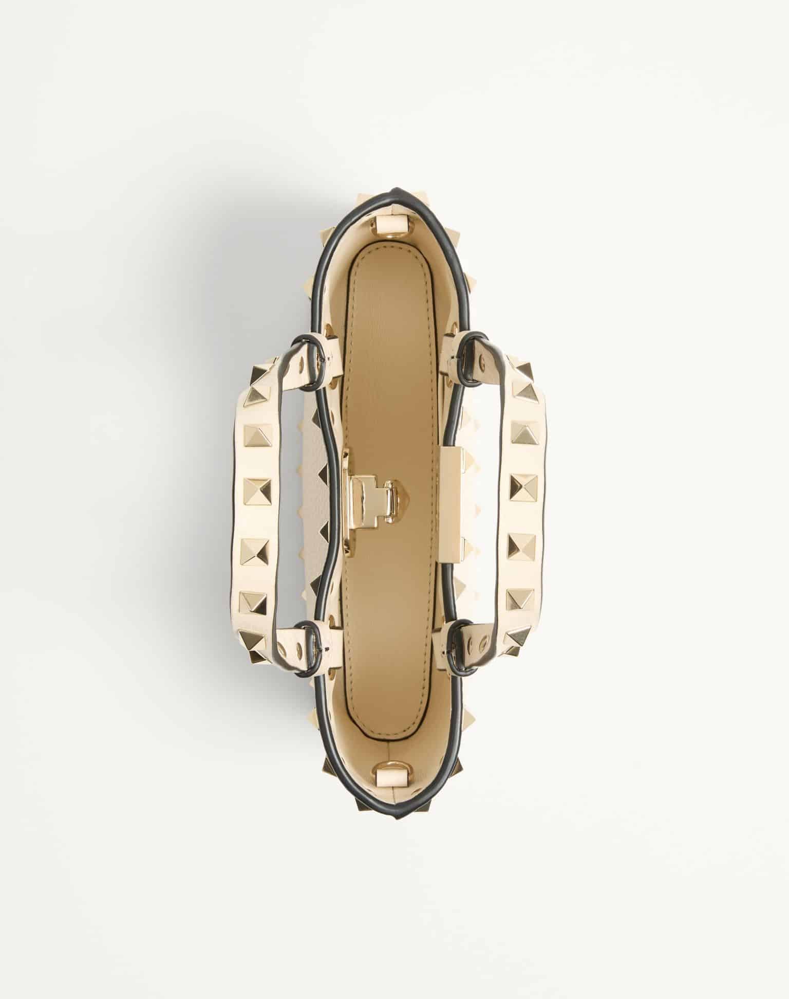 Rockstud Mini Shopping Bag In Grainy Calfskin