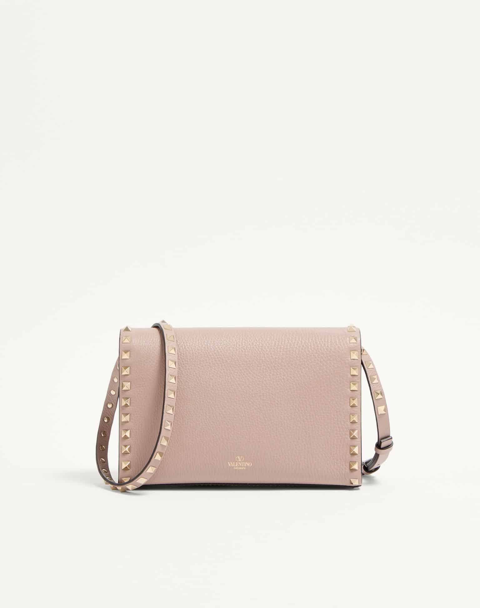 Small Rockstud Grainy Calfskin Crossbody Bag