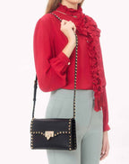 Small Rockstud Grainy Calfskin Crossbody Bag