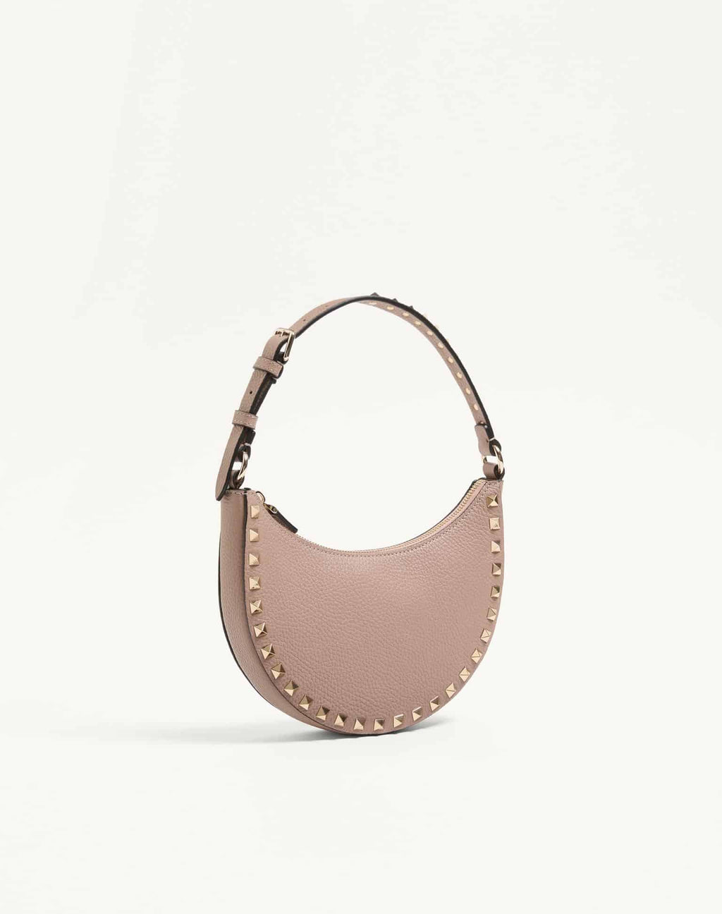 Mini Rockstud Hobo Bag In Grainy Calfskin