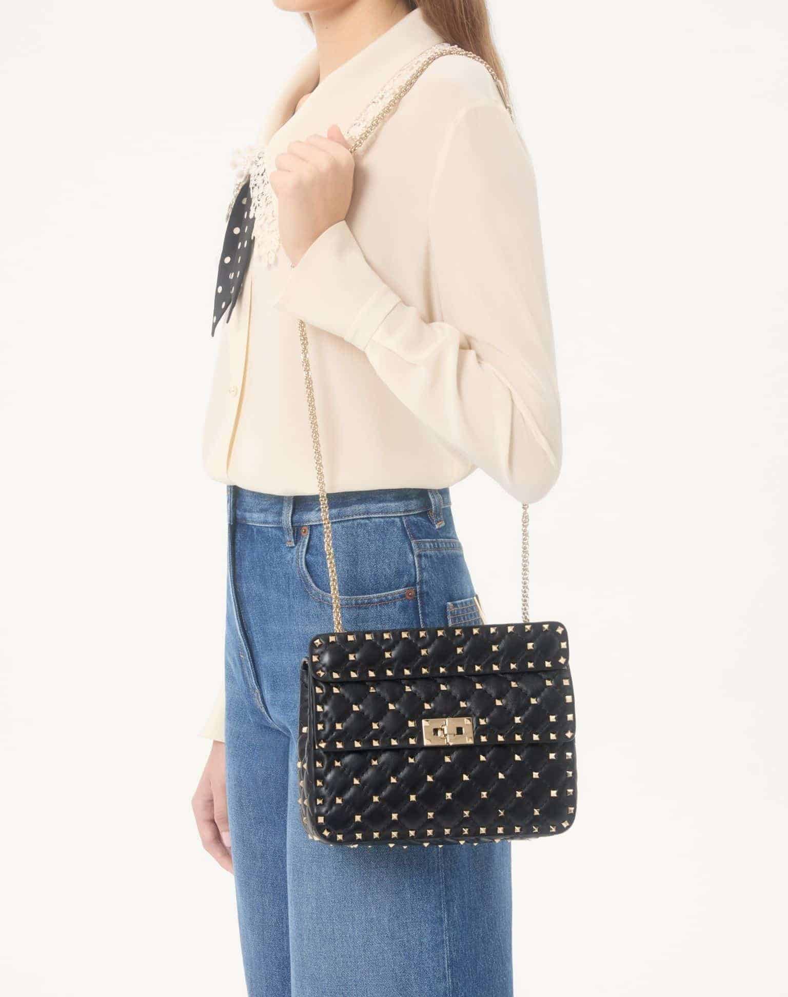 Medium Nappa Rockstud Spike Bag