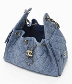 Washed Denim &amp; Gold-Tone Metal  Blue