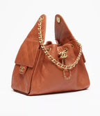 Grained Calfskin &amp; Gold-Tone Metal  Dark Orange