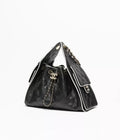 Calfskin &amp; Gold-Tone Metal  Black &amp; White