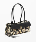 Tweed, Mixed Fibers, Calfskin &amp; Gold-Tone Metal  Brown, Black &amp; White