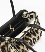 Tweed, Mixed Fibers, Calfskin &amp; Gold-Tone Metal  Brown, Black &amp; White