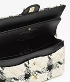 Cotton &amp; Wool Tweed &amp; Gold-Tone Metal  White, Ecru &amp; Black