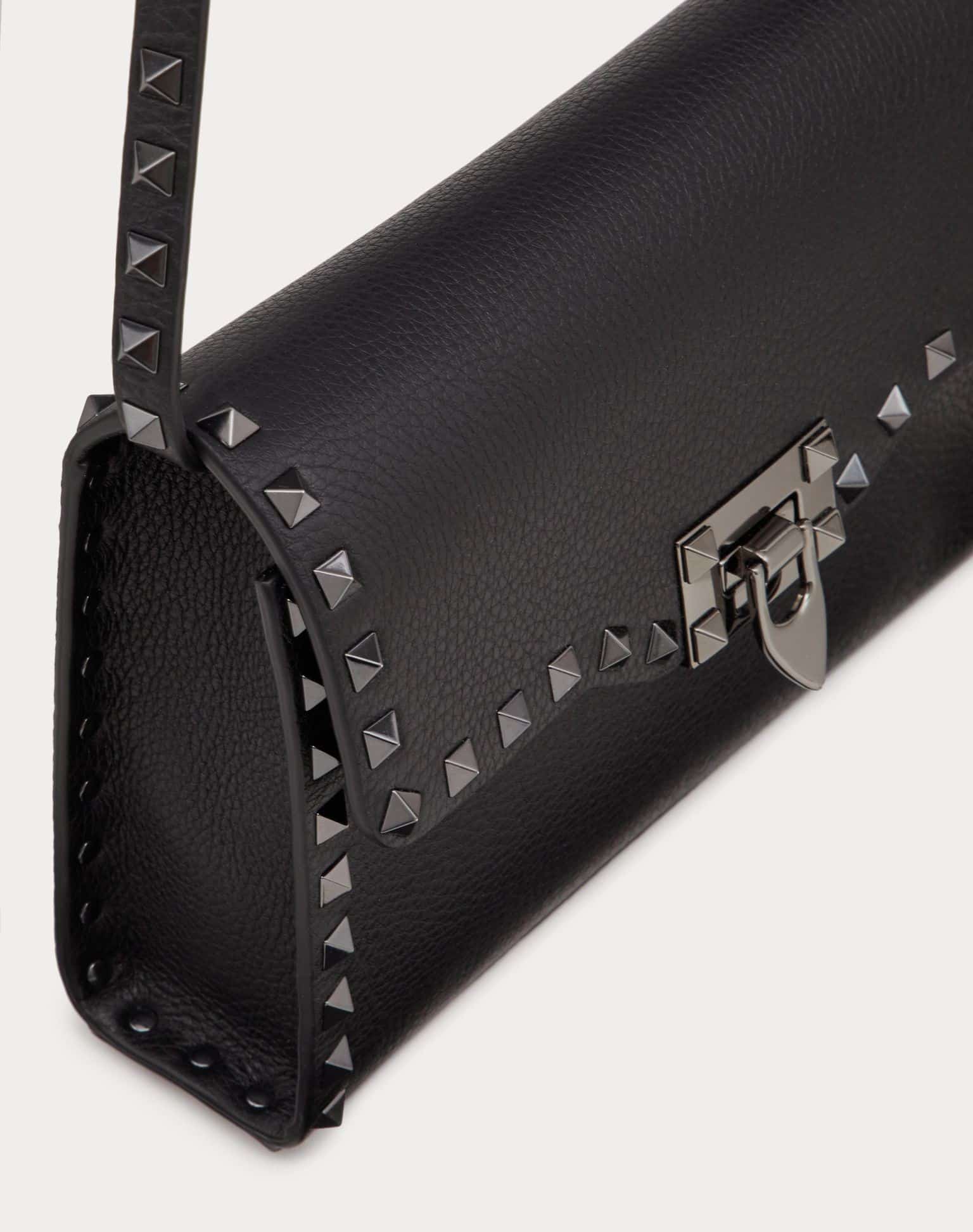 SMALL ROCKSTUD GRAINY CALFSKIN CROSSBODY BAG