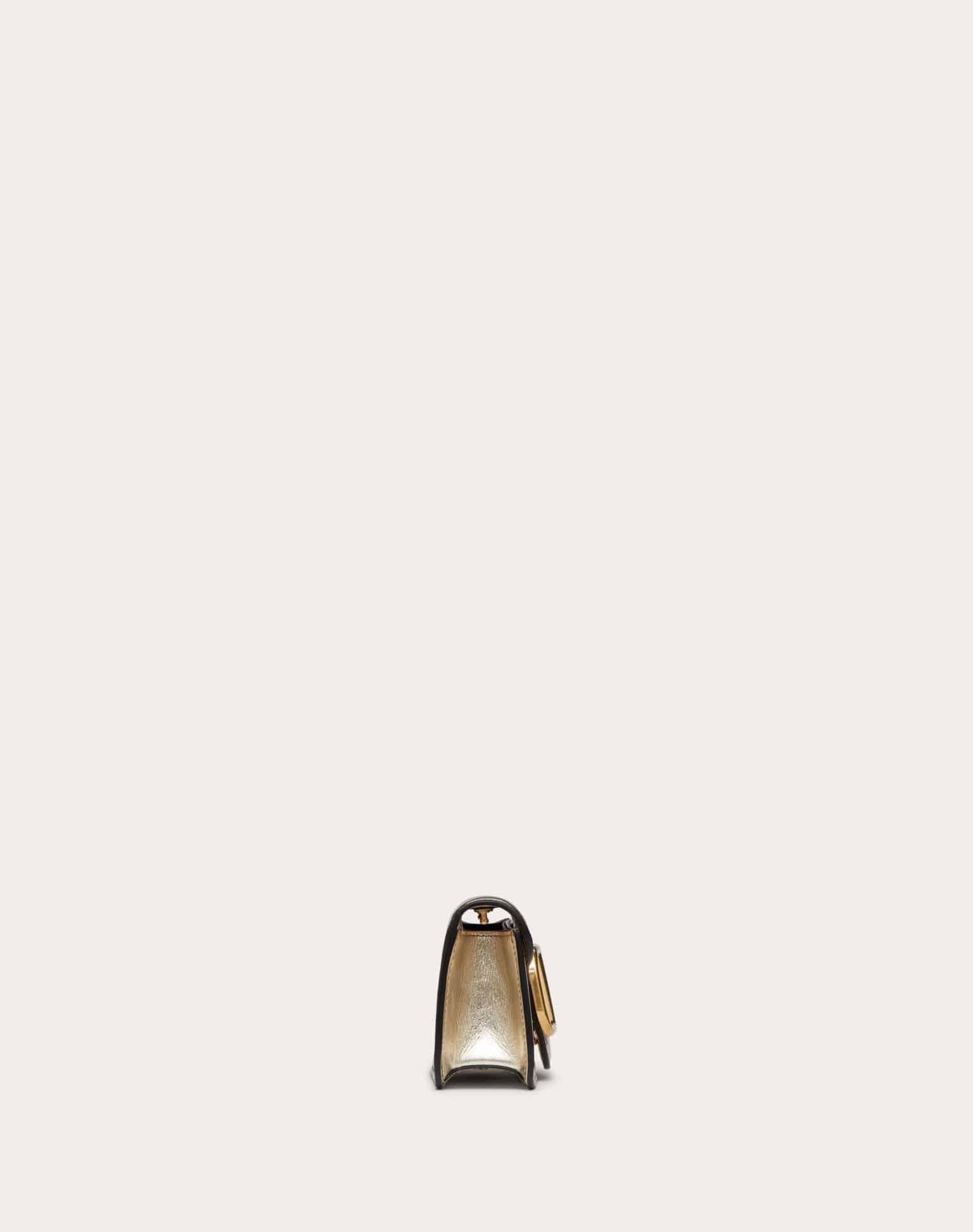 SMALL VALENTINO GARAVANI LOCÒ METALLIC CALFSKIN SHOULDER BAG