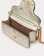 SMALL VALENTINO GARAVANI LOCÒ METALLIC CALFSKIN SHOULDER BAG