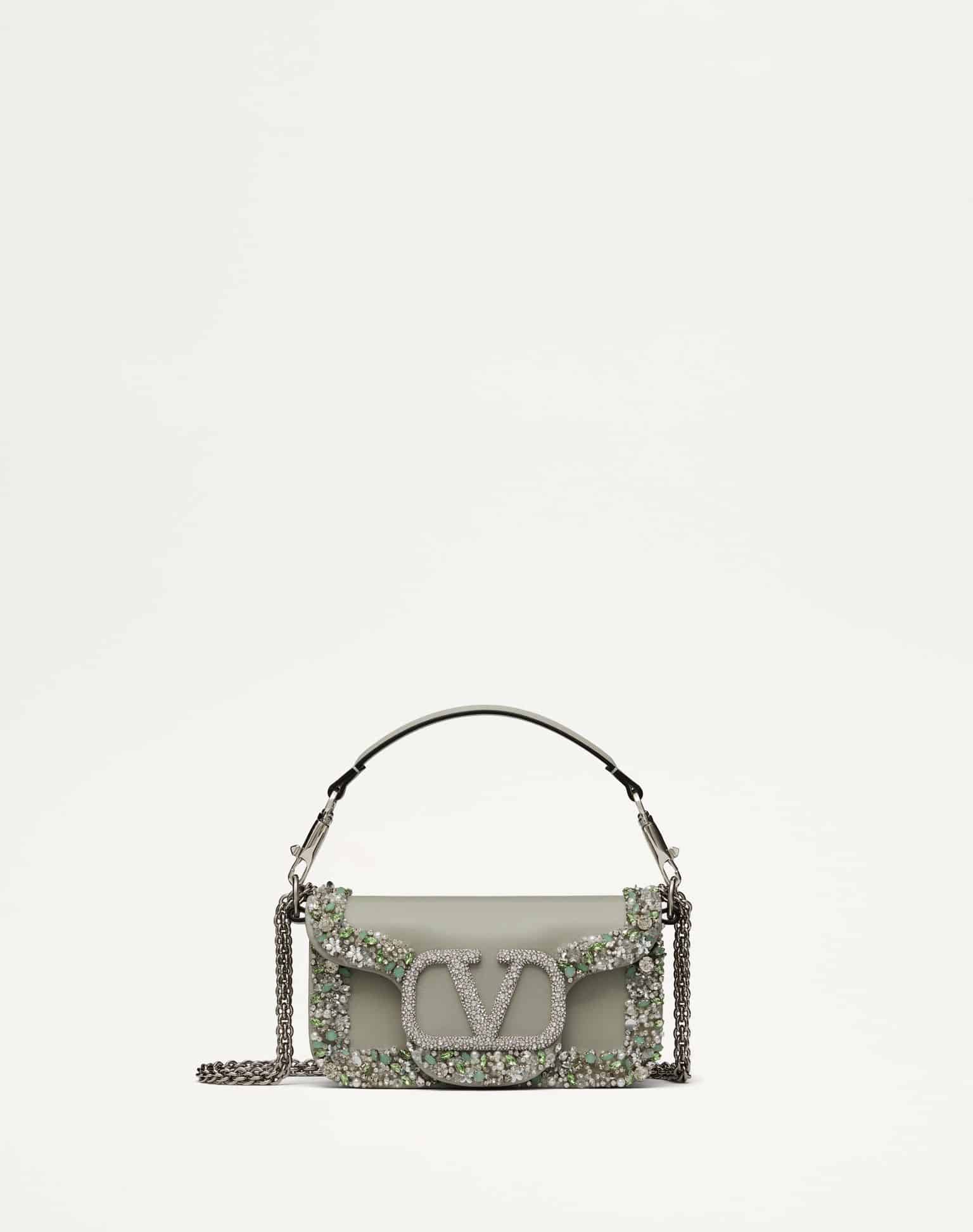 VALENTINO GARAVANI LOCÒ SMALL EMBROIDERED SHOULDER BAG