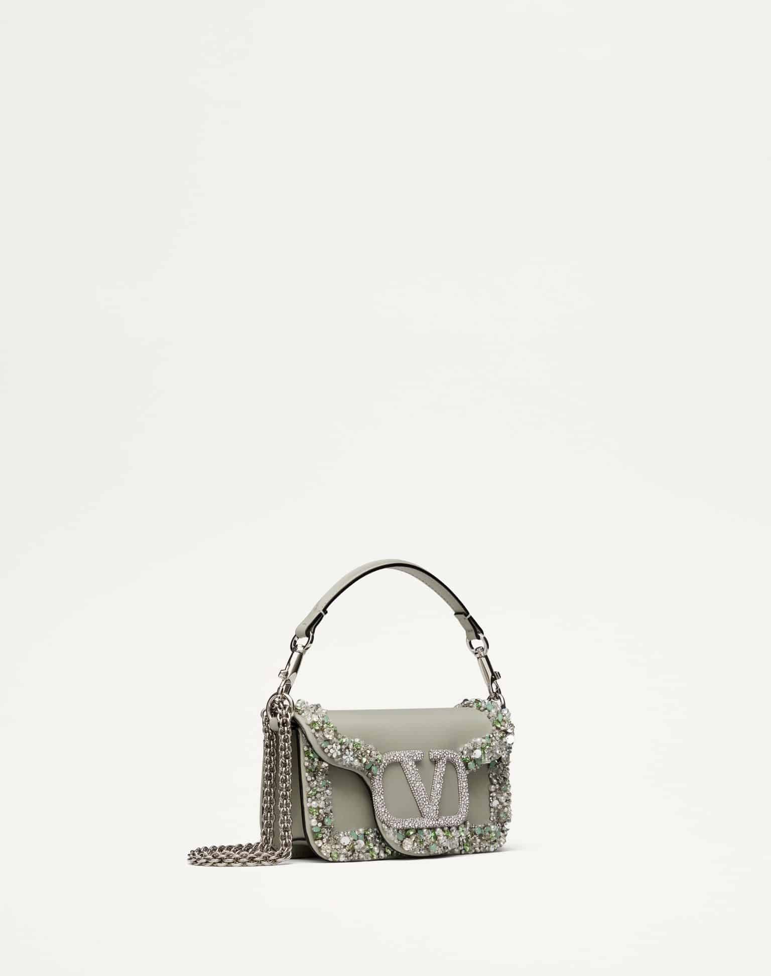 VALENTINO GARAVANI LOCÒ SMALL EMBROIDERED SHOULDER BAG