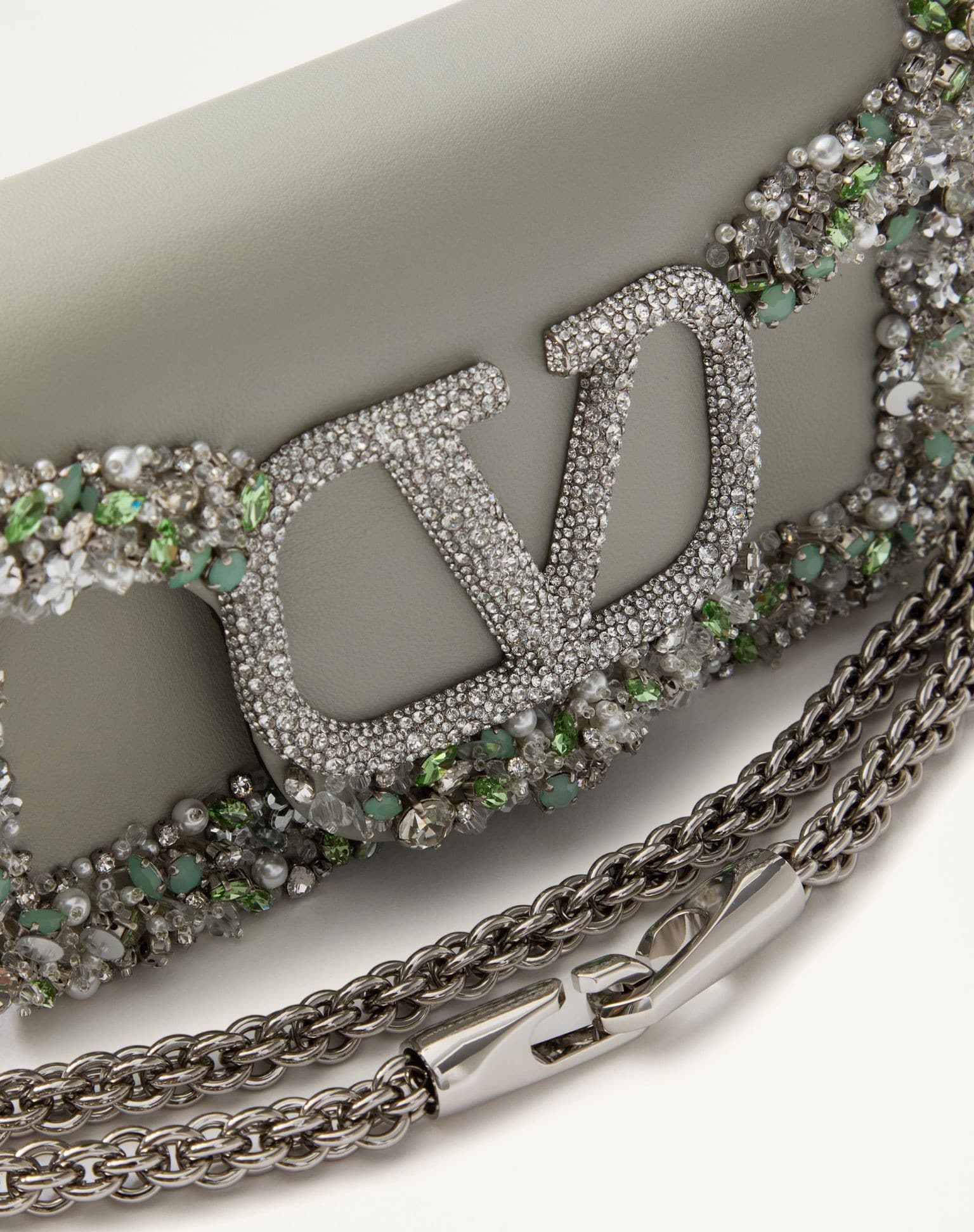 VALENTINO GARAVANI LOCÒ SMALL EMBROIDERED SHOULDER BAG