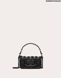 VALENTINO GARAVANI LOCÒ SMALL SHOULDER BAG EMBROIDERED IN EEL