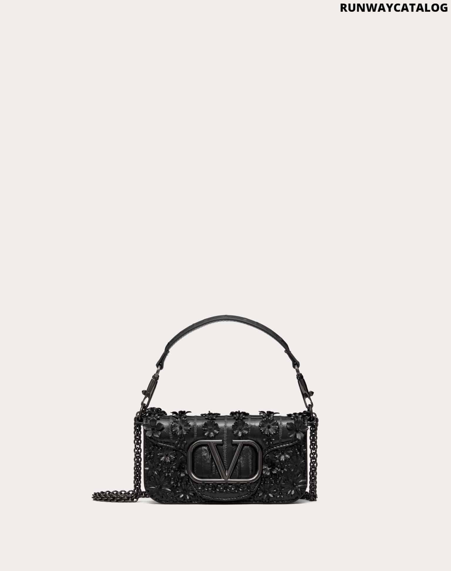 VALENTINO GARAVANI LOCÒ SMALL SHOULDER BAG EMBROIDERED IN EEL
