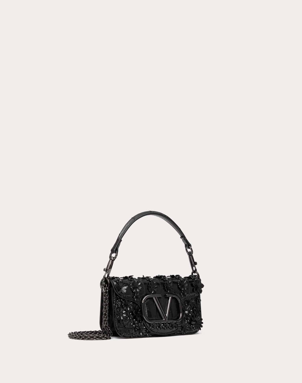VALENTINO GARAVANI LOCÒ SMALL SHOULDER BAG EMBROIDERED IN EEL