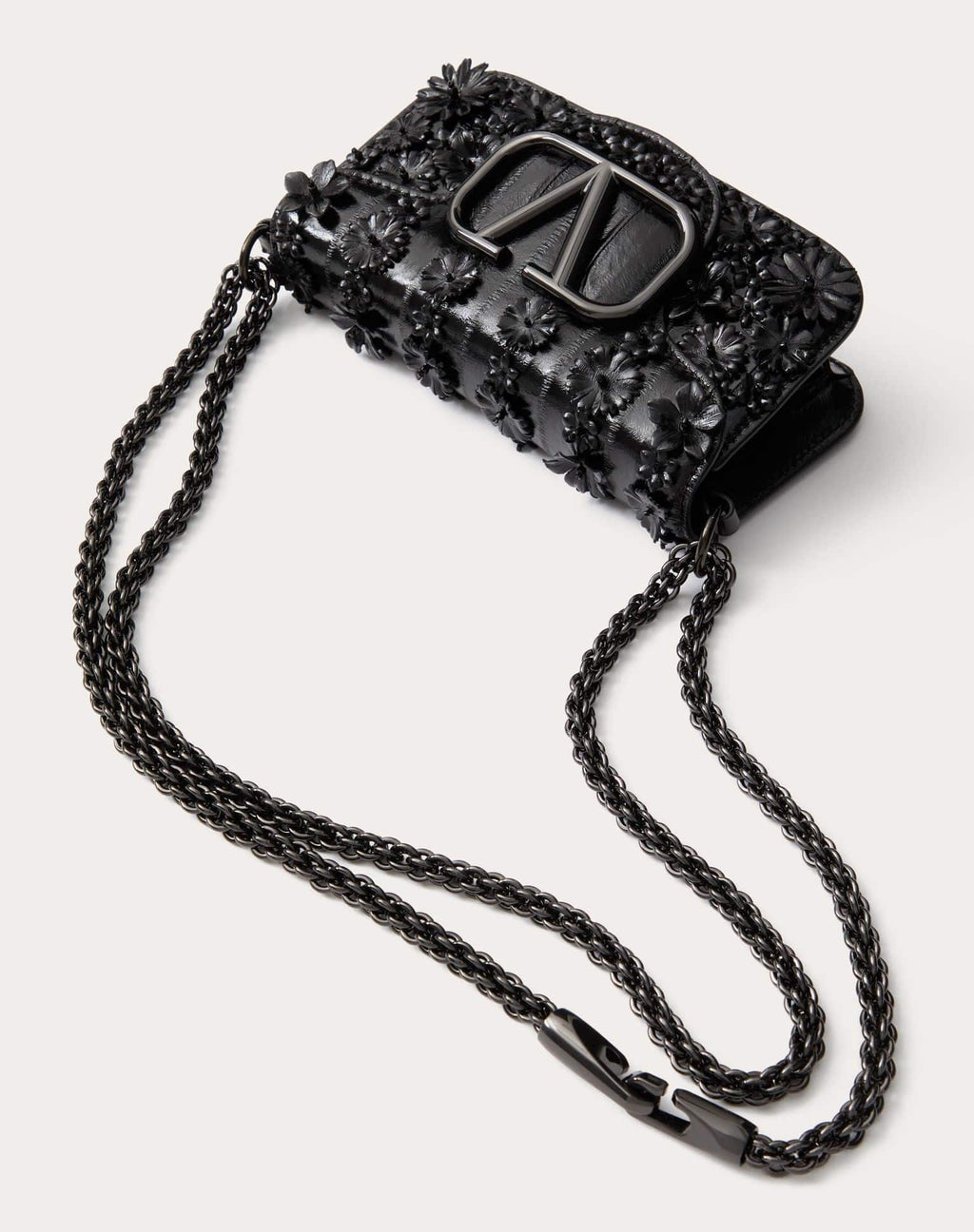 VALENTINO GARAVANI LOCÒ SMALL SHOULDER BAG EMBROIDERED IN EEL