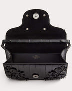 VALENTINO GARAVANI LOCÒ SMALL SHOULDER BAG EMBROIDERED IN EEL