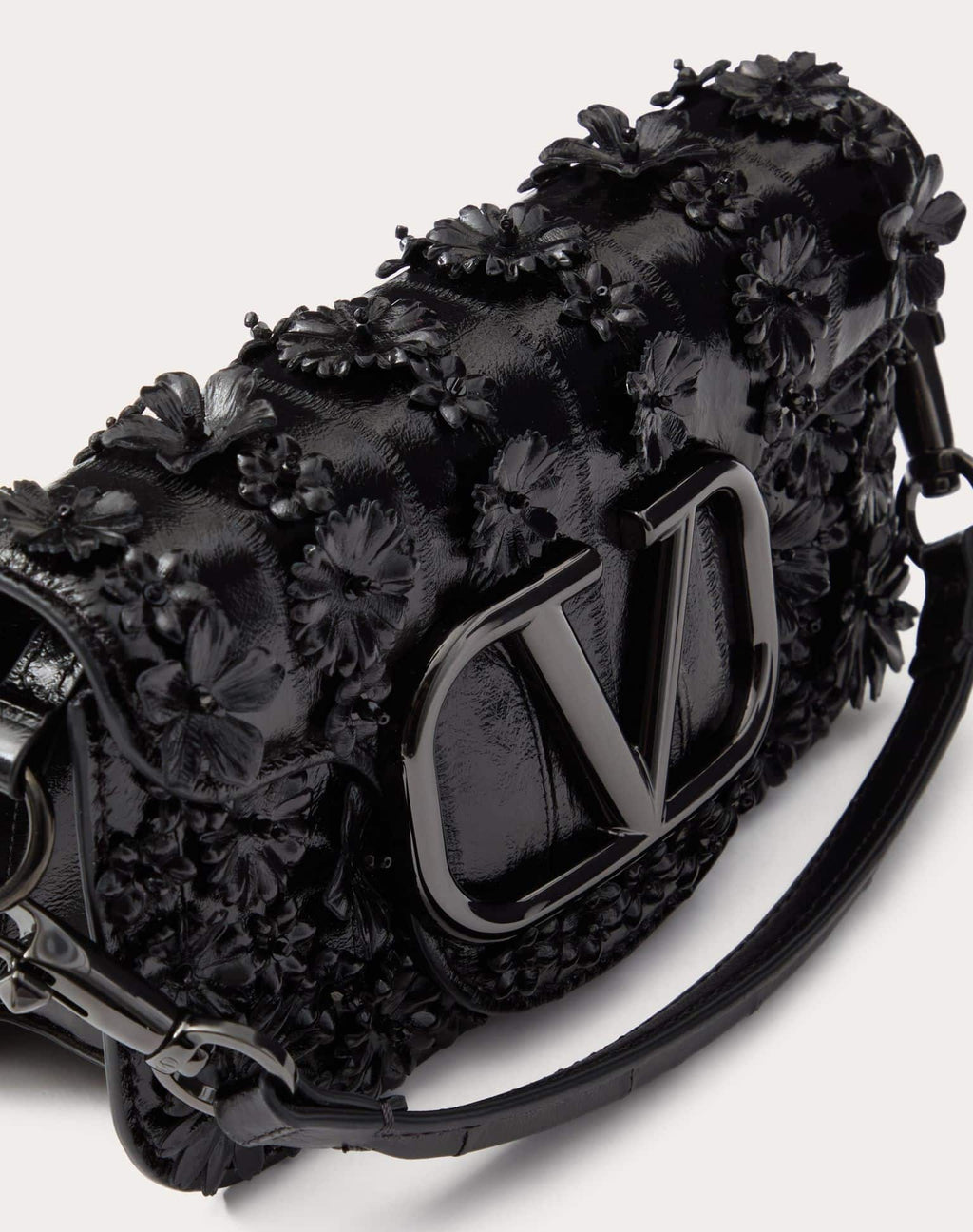 VALENTINO GARAVANI LOCÒ SMALL SHOULDER BAG EMBROIDERED IN EEL