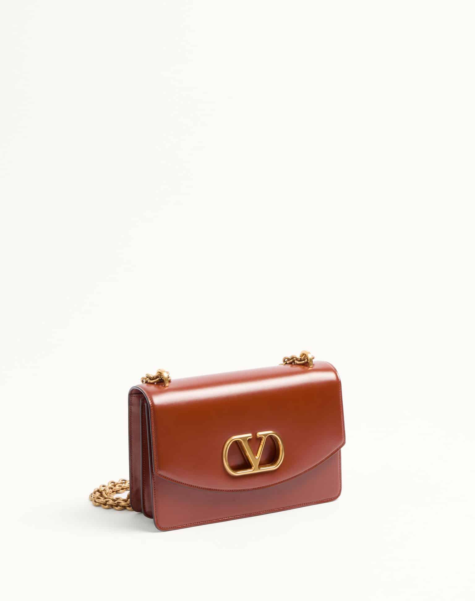VALENTINO GARAVANI VAIN SHOULDER BAG IN SHINY CALFSKIN