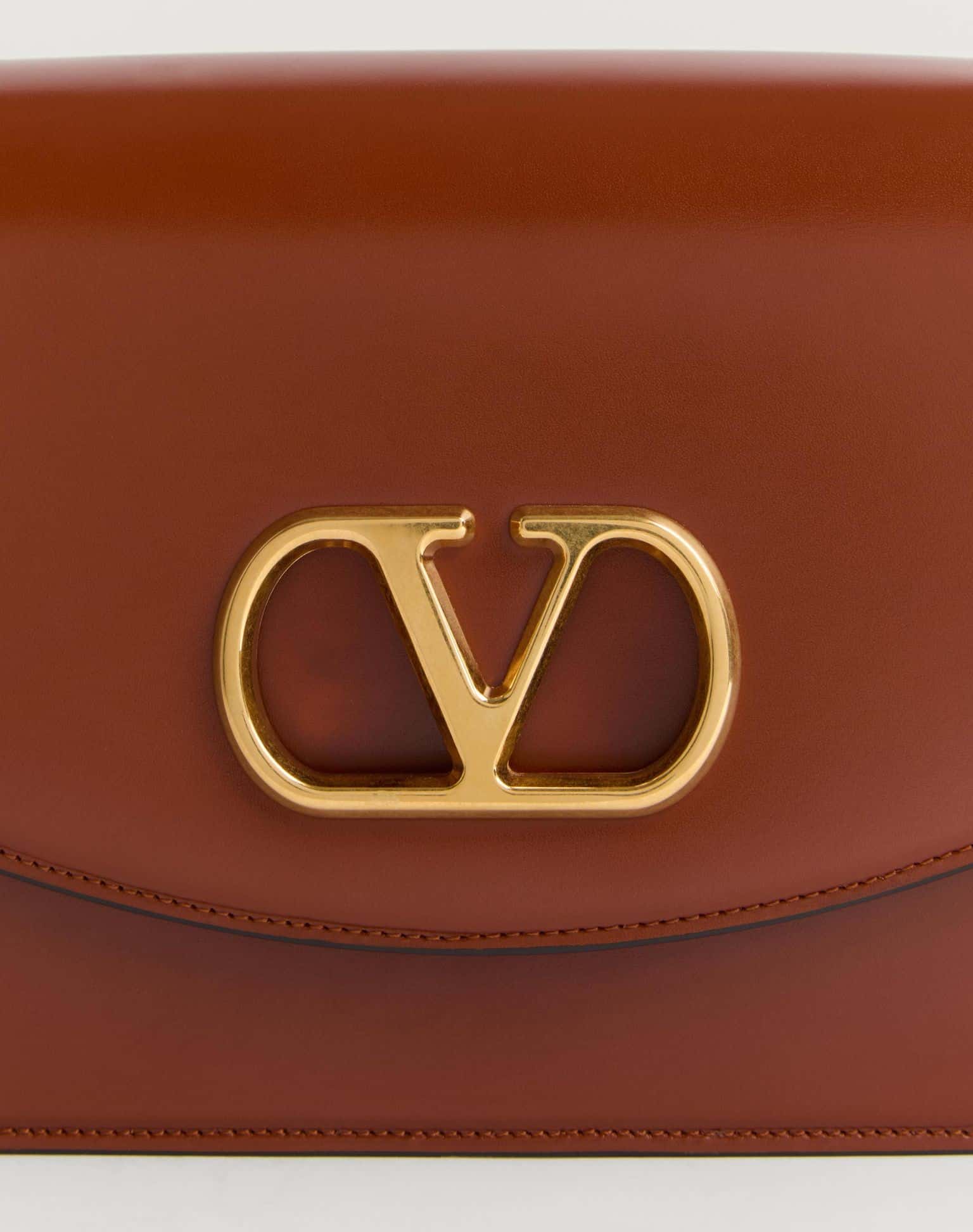 VALENTINO GARAVANI VAIN SHOULDER BAG IN SHINY CALFSKIN