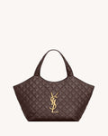 ICARE MEDIUM IN QUILTED NAPPA DARK CHOCOLATE