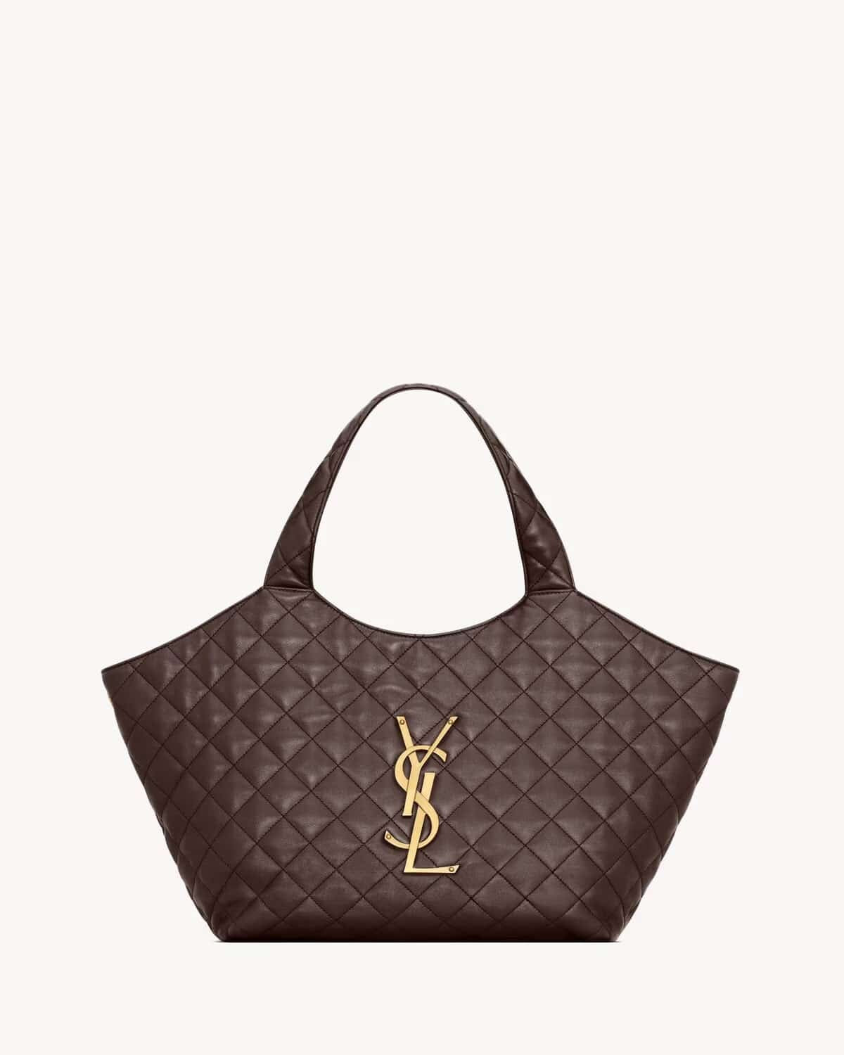 ICARE MEDIUM IN QUILTED NAPPA DARK CHOCOLATE