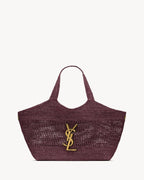 ICARE MEDIUM IN RAFFIA ROUGE CABERNET