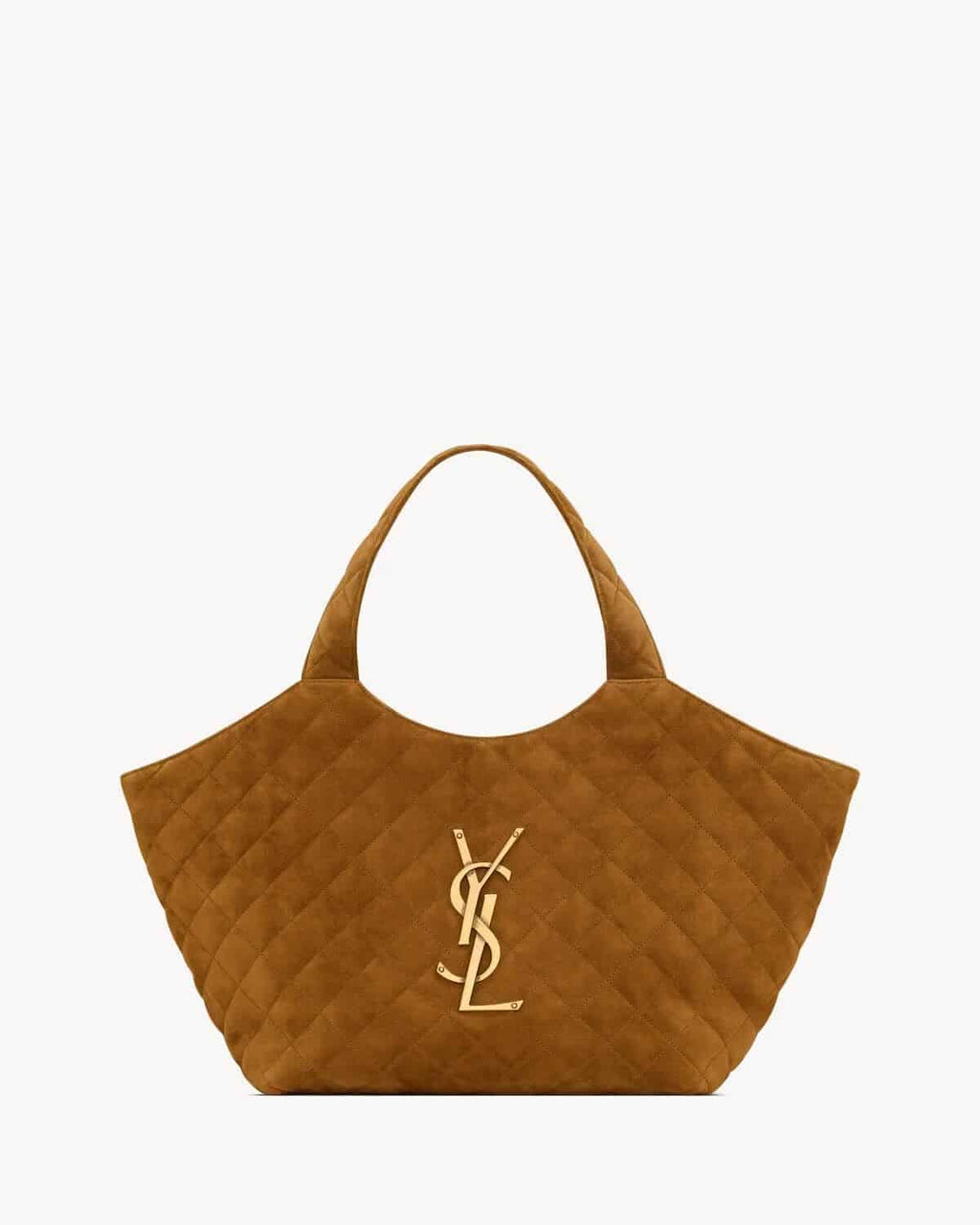 ICARE MEDIUM IN QUILTED SUEDE CARAMEL COGNAC