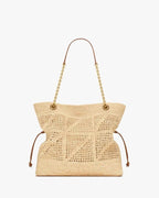 JAMIE SHOPPING IN RAFFIA NATURAL AND BRICK