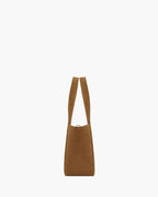 LE 5 À 7 SMALL BEA IN SUEDE CARAMEL COGNAC