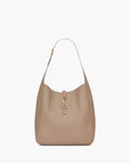 LE 5 À 7 SUPPLE LARGE IN GRAINED LEATHER DUSTY GREY