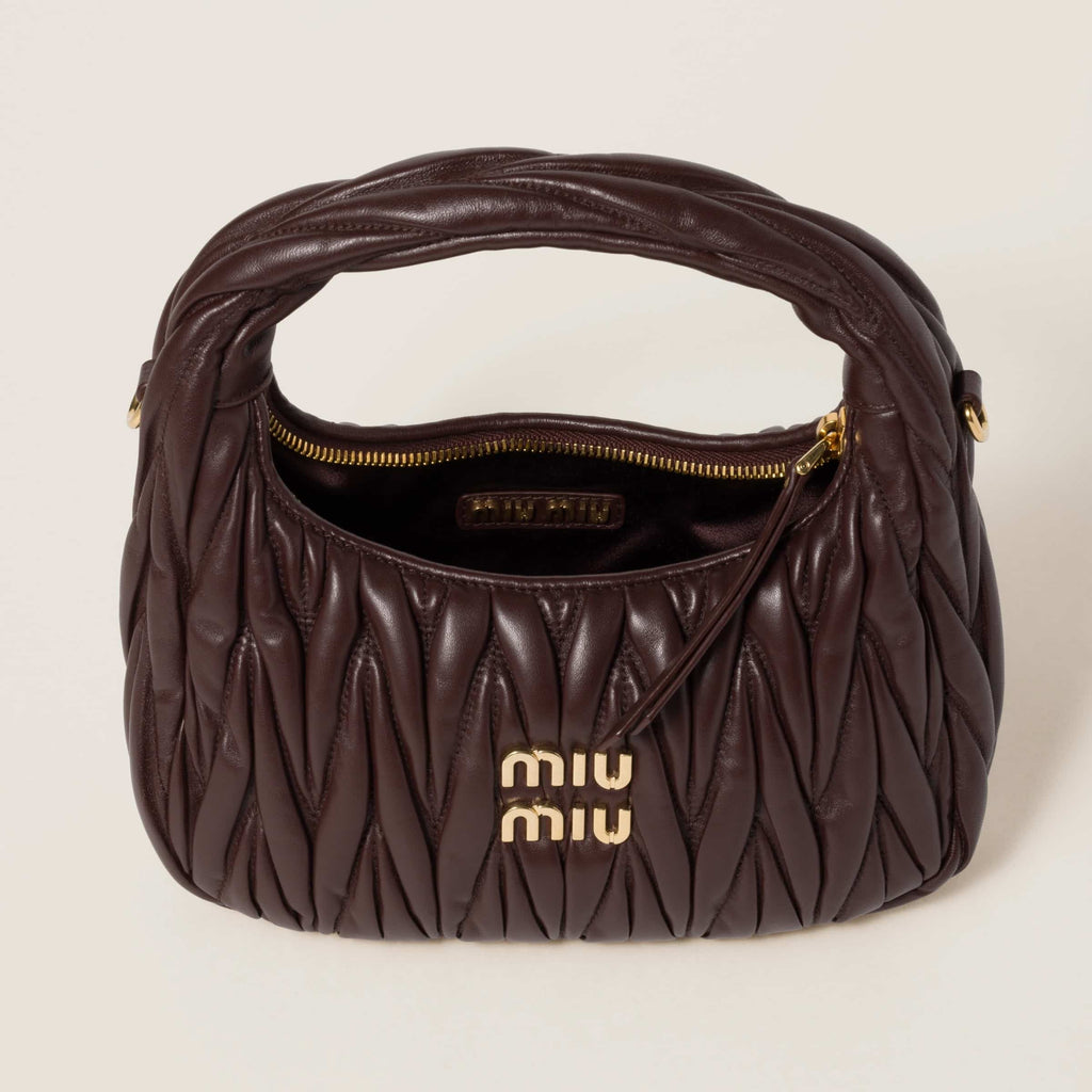 Wander matelassé nappa leather hobo bag