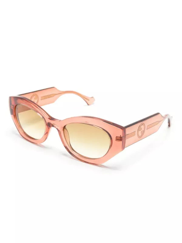 Interlocking G-logo oval-frame sunglasses