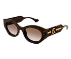 Havana brown oval-frame sunglasses