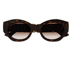Havana brown oval-frame sunglasses