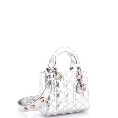 Lady Dior Bag Metallic Cannage Quilt Leather