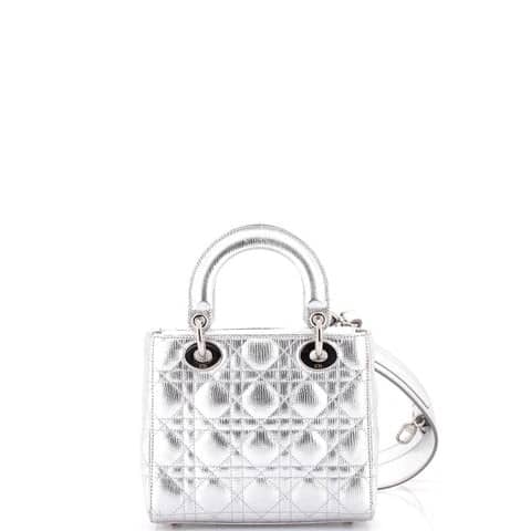 Lady Dior Bag Metallic Cannage Quilt Leather