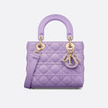 CHRISTIAN DIOR SMALL LADY DIOR BAG LILAC CANNAGE LAMBSKIN