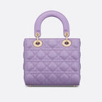 CHRISTIAN DIOR SMALL LADY DIOR BAG LILAC CANNAGE LAMBSKIN