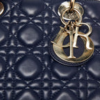 Dior Blue Cannage Quilted Leather Small Lady Dior Tote