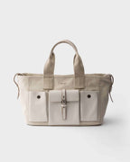 Prada Route large canvas and leather tote bag