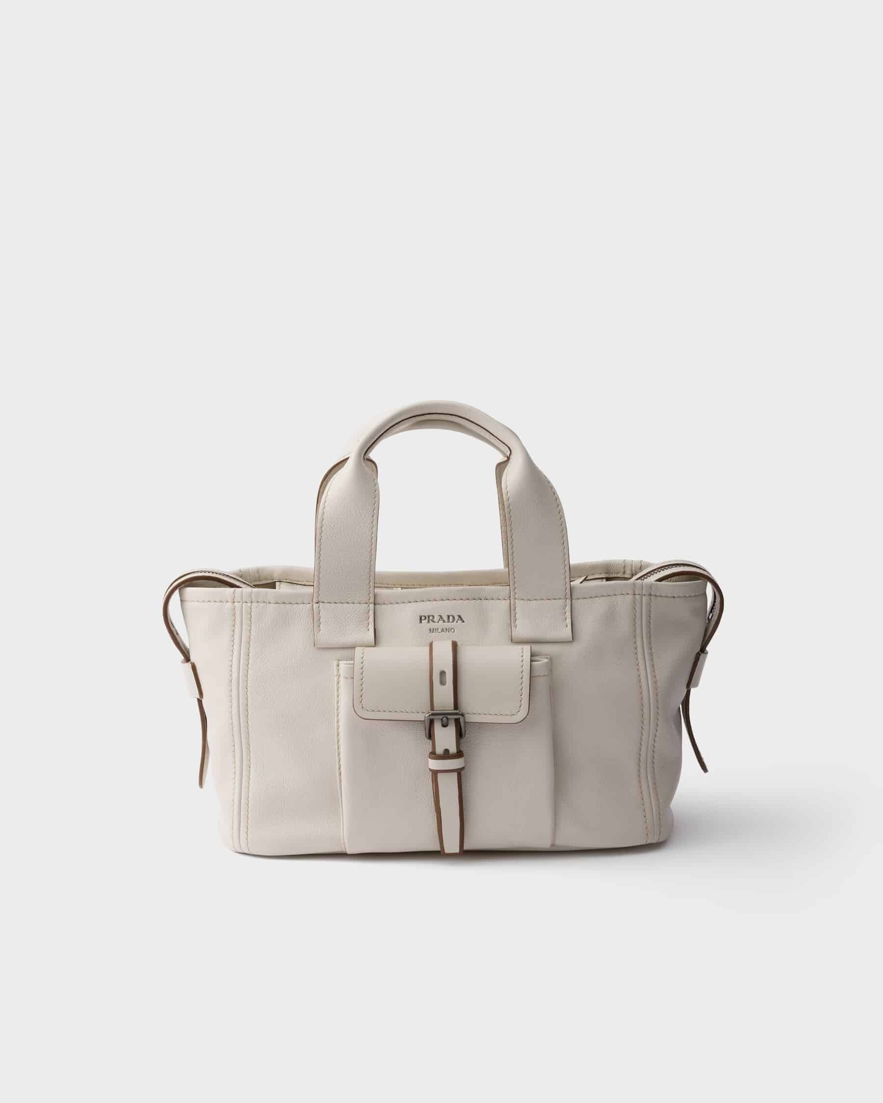 Prada Route medium leather tote bag