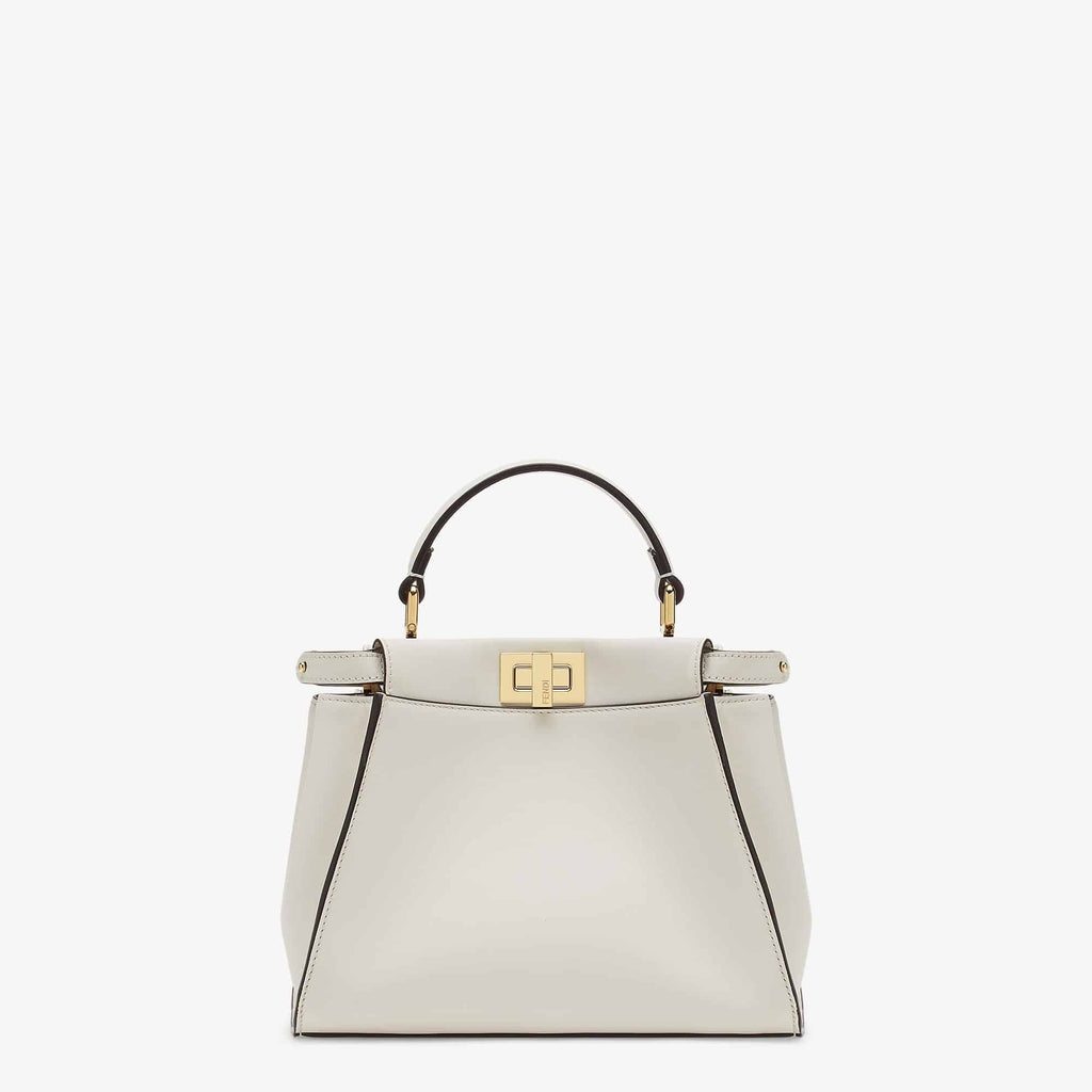 Peekaboo Mini Bag in ice white leather